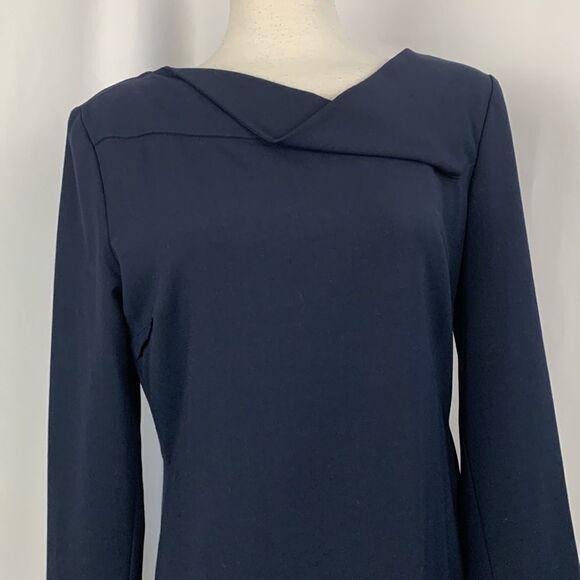 Armani Collezioni Navy Drape Neck MIDI Dress - Picture 7 of 16